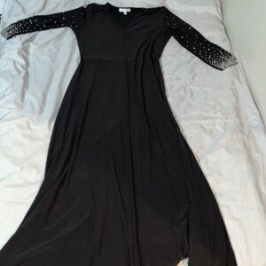 Chaus Black Long Sleeve Dress with Embellished Details